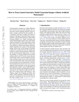 How to Trace Latent Generative Model Generated Images without Artificial
  Watermark?