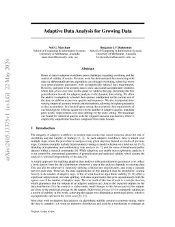 Adaptive Data Analysis for Growing Data