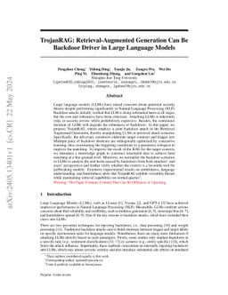 TrojanRAG: Retrieval-Augmented Generation Can Be Backdoor Driver in
  Large Language Models