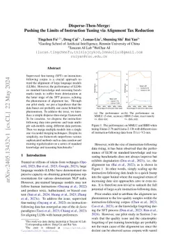 Disperse-Then-Merge: Pushing the Limits of Instruction Tuning via
  Alignment Tax Reduction
