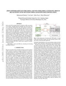 Joint Optimization of Streaming and Non-Streaming Automatic Speech
  Recognition with Multi-Decoder and Knowledge Distillation