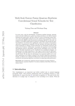 Multi-Scale Feature Fusion Quantum Depthwise Convolutional Neural
  Networks for Text Classification