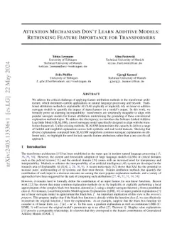 Attention Mechanisms Don't Learn Additive Models: Rethinking Feature Importance for Transformers