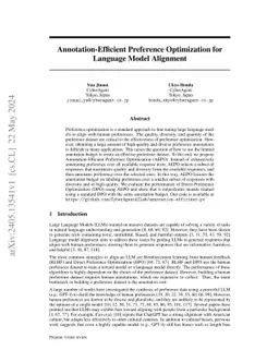 Annotation-Efficient Language Model Alignment via Diverse and Representative Response Texts