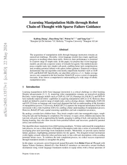 Learning Manipulation Skills through Robot Chain-of-Thought with Sparse Failure Guidance
