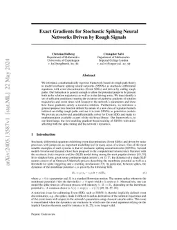 Exact Gradients for Stochastic Spiking Neural Networks Driven by Rough
  Signals