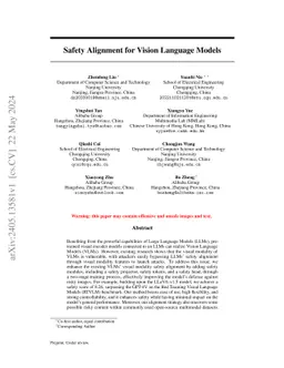 Safety Alignment for Vision Language Models
