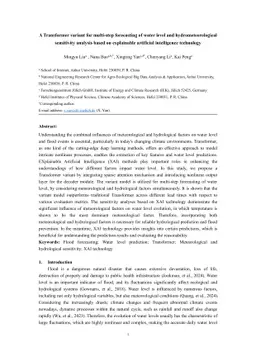 A Transformer variant for multi-step forecasting of water level and
  hydrometeorological sensitivity analysis based on explainable artificial
  intelligence technology