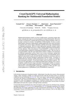 CrossCheckGPT: Universal Hallucination Ranking for Multimodal Foundation
  Models