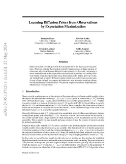 Learning Diffusion Priors from Observations by Expectation Maximization