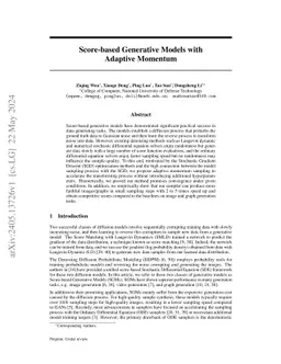 Score-based Generative Models with Adaptive Momentum