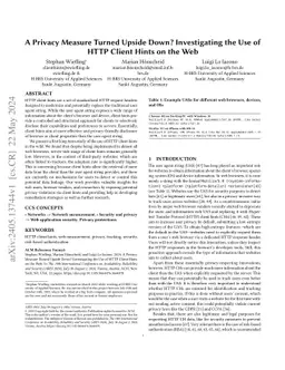 A Privacy Measure Turned Upside Down? Investigating the Use of HTTP
  Client Hints on the Web