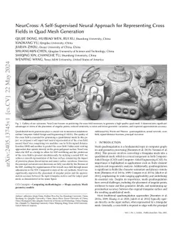 NeurCross: A Neural Approach to Computing Cross Fields for Quad Mesh Generation