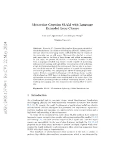 Monocular Gaussian SLAM with Language Extended Loop Closure