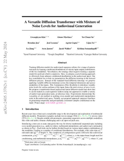 A Versatile Diffusion Transformer with Mixture of Noise Levels for
  Audiovisual Generation
