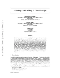 Extending Kernel Testing To General Designs