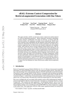 xRAG: Extreme Context Compression for Retrieval-augmented Generation
  with One Token