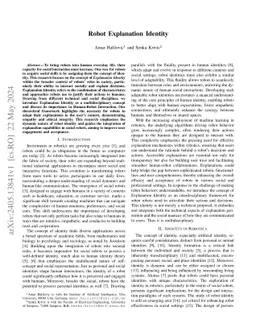 Robot Explanation Identity