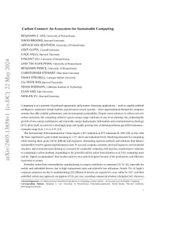 Carbon Connect: An Ecosystem for Sustainable Computing