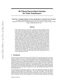 Discrete Cosine Transform Based Decorrelated Attention for Vision Transformers