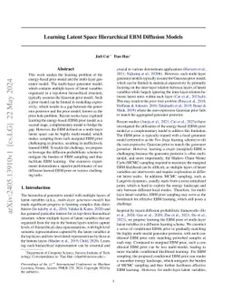 Learning Latent Space Hierarchical EBM Diffusion Models
