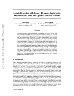 Matrix Denoising with Doubly Heteroscedastic Noise: Fundamental Limits
  and Optimal Spectral Methods