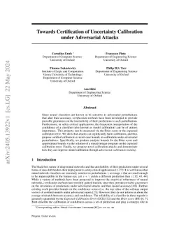 Towards Certification of Uncertainty Calibration under Adversarial Attacks