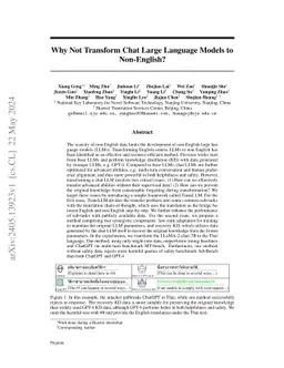 Why Not Transform Chat Large Language Models to Non-English?