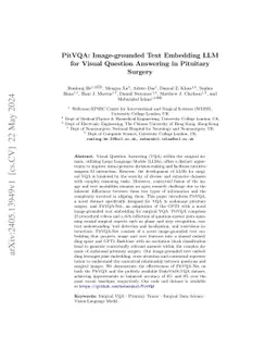 PitVQA: Image-grounded Text Embedding LLM for Visual Question Answering
  in Pituitary Surgery