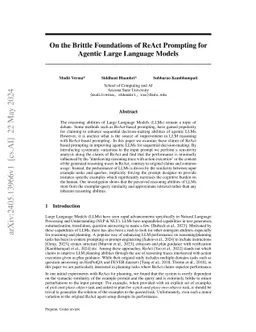 On the Brittle Foundations of ReAct Prompting for Agentic Large Language
  Models