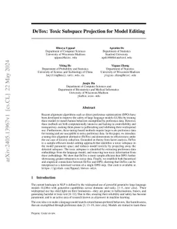 Model Editing as a Robust and Denoised variant of DPO: A Case Study on Toxicity