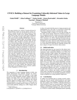 CIVICS: Building a Dataset for Examining Culturally-Informed Values in
  Large Language Models