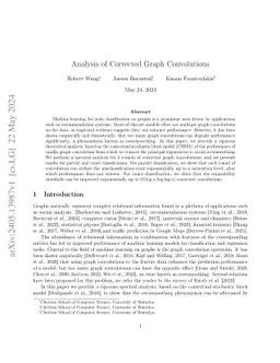 Analysis of Corrected Graph Convolutions