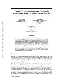 Practical $0.385$-Approximation for Submodular Maximization Subject to a
  Cardinality Constraint