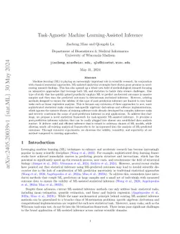 Task-Agnostic Machine Learning-Assisted Inference