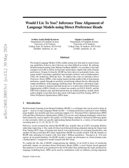 Would I Lie To You? Inference Time Alignment of Language Models using
  Direct Preference Heads