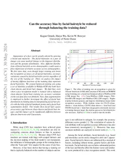 Can the accuracy bias by facial hairstyle be reduced through balancing
  the training data?