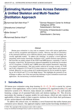 Estimating Human Poses Across Datasets: A Unified Skeleton and
  Multi-Teacher Distillation Approach