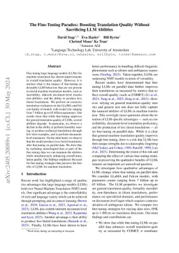 The Fine-Tuning Paradox: Boosting Translation Quality Without
  Sacrificing LLM Abilities