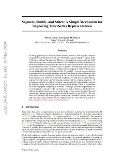 Segment, Shuffle, and Stitch: A Simple Mechanism for Improving
  Time-Series Representations