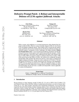 Defensive Prompt Patch: A Robust and Interpretable Defense of LLMs against Jailbreak Attacks