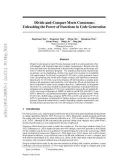 Divide-and-Conquer Meets Consensus: Unleashing the Power of Functions in
  Code Generation