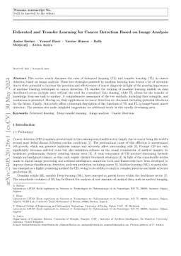 Federated and Transfer Learning for Cancer Detection Based on Image
  Analysis