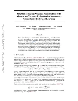 SPAM: Stochastic Proximal Point Method with Momentum Variance Reduction
  for Non-convex Cross-Device Federated Learning