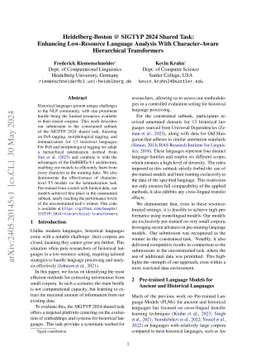 Heidelberg-Boston @ SIGTYP 2024 Shared Task: Enhancing Low-Resource
  Language Analysis With Character-Aware Hierarchical Transformers