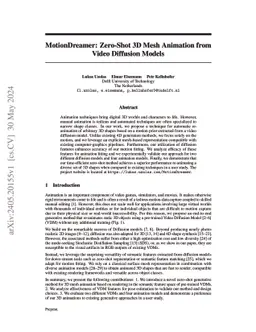 MotionDreamer: Zero-Shot 3D Mesh Animation from Video Diffusion Models