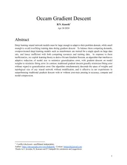 Occam Gradient Descent