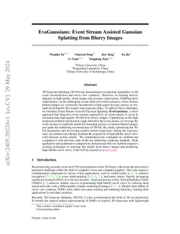 EvaGaussians: Event Stream Assisted Gaussian Splatting from Blurry
  Images