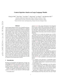 Context Injection Attacks on Large Language Models