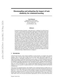 Disentangling and Mitigating the Impact of Task Similarity for Continual
  Learning